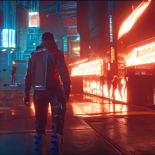 Image similar to Cyberpunk 2077. CP2077. 3840 x 2160. evil cyberdrone, punkdrone, looming drone, hovering drone, deadly drone