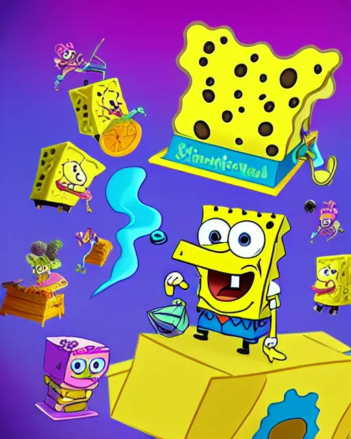 Prompt: Spongebob mobile game ad