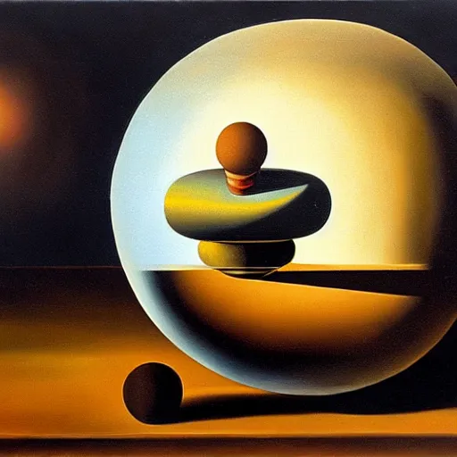 Image similar to a spherical cannon, oil on canvas, by salvador dali, soft lighting