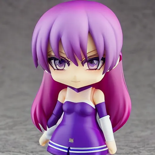 Image similar to neon white video game!!!!!!!!, neon violet!!!!!!!!!!!!!!, an ( ( ( ( anime ) ) ) ) nendoroid of neon violet, figurine, detailed product photo