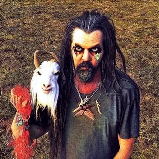 Image similar to rob zombie as a goat