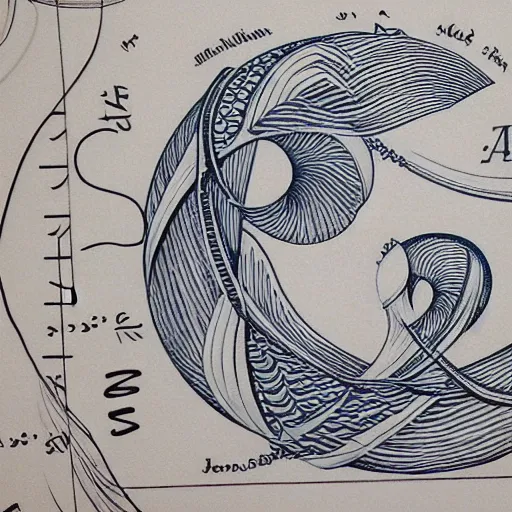 Image similar to beautiful wave made of mathematics, art nouveau, equations, astronomical, stars, equation fish, equation water, equation wave, math sea. museum of modern art