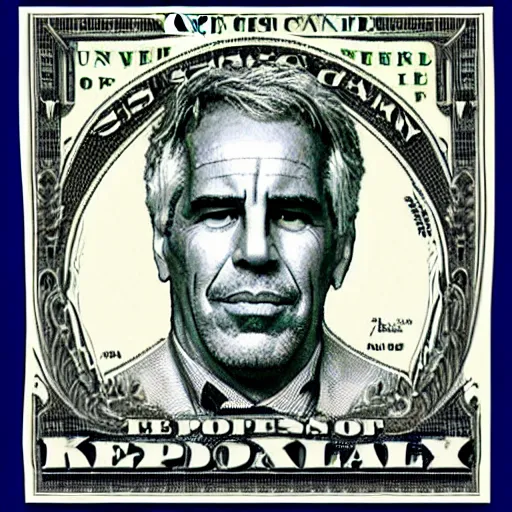 Image similar to United States 1 Dollar Bill - Jeffrey Epstein Profile