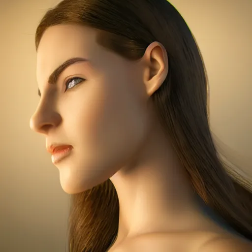 Prompt: stunning young woman face octane render humongous nose