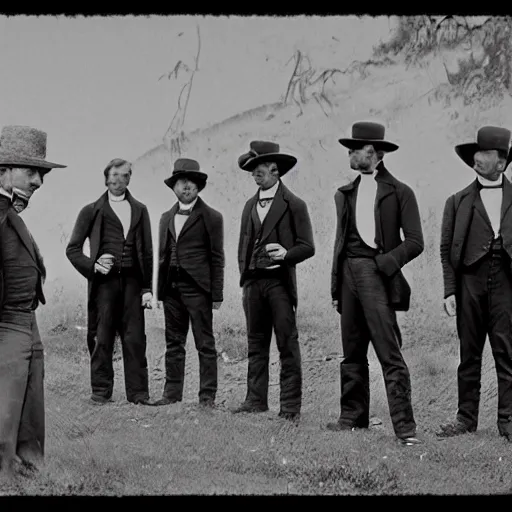 Prompt: better call saul in the 1 8 5 0 s, black and white film