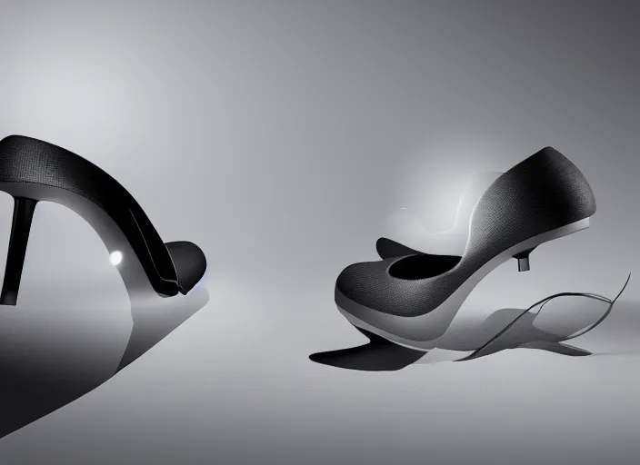 Image similar to shoe in the future, 3 d rendering, studio light