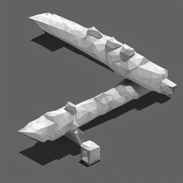 Prompt: isometric low poly nuclear missile, architecture concept