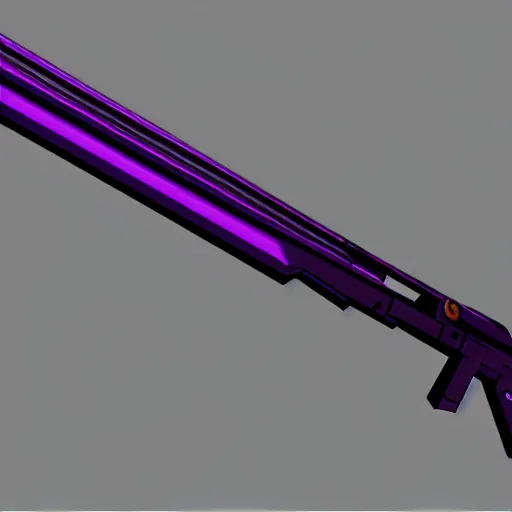 Prompt: beam rifle in the style of zdzisław beksinski, bulky, purple, dark atmosphere, weapon schematic