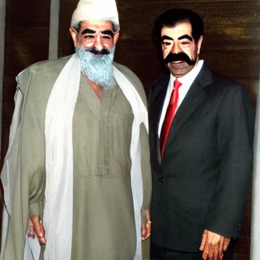 Image similar to saddam hussein meeting sauron