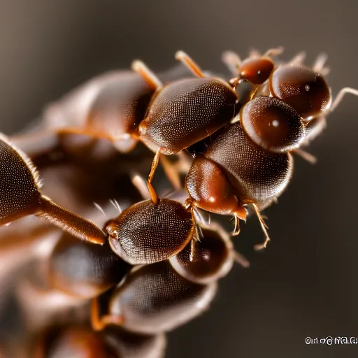 Image similar to ants at war, macro photography, 8 k, cinematic lighting, shallow depth of field,