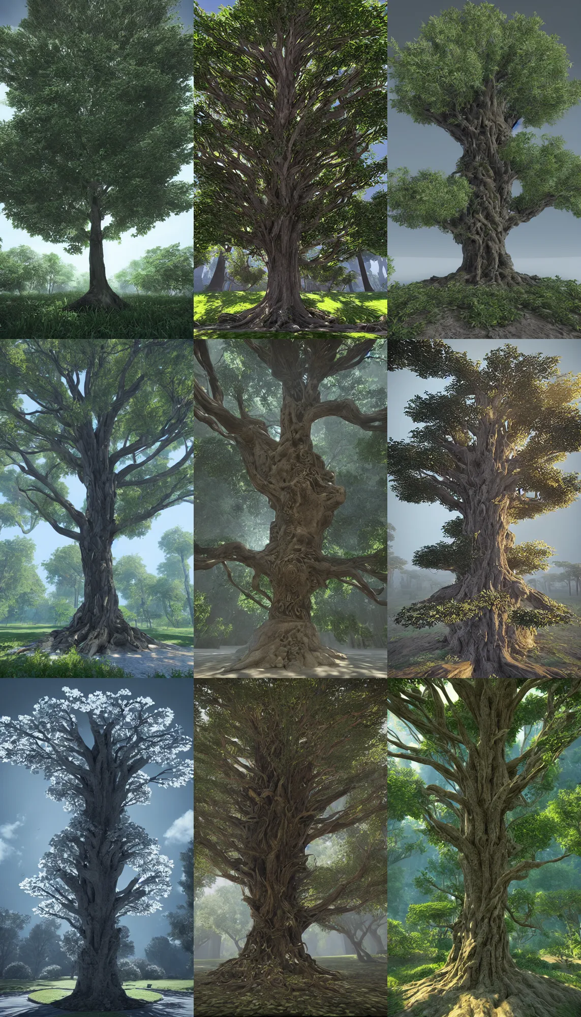 Prompt: tree of life, rendered in unreal engine, central composition, symmetrical composition