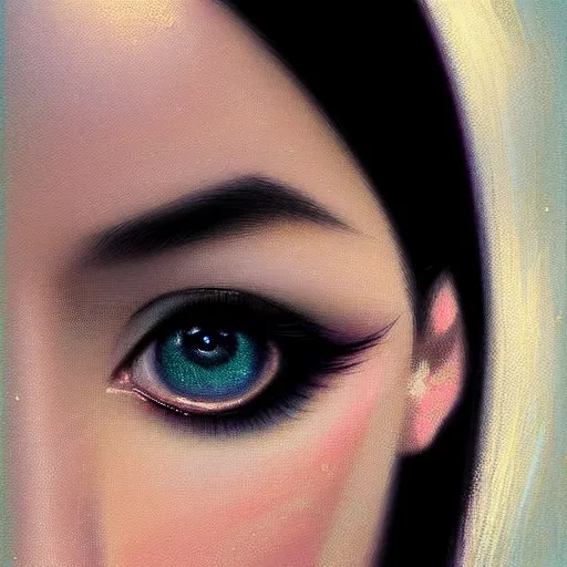 Image similar to digital painting of a close up face portrait of an elegant, beautiful, sophisticated, fashionable, pretty, young, happy russian - uzbek model, lucid pulsar star energy. intricate ornate detail, eye focus, by artgerm, range murata, jeremy lipking, trending on pinterest, artstation hq, vivid 8 k, film still.