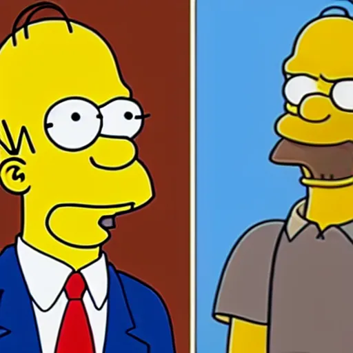 Image similar to movie still of homer simpson as barack obama