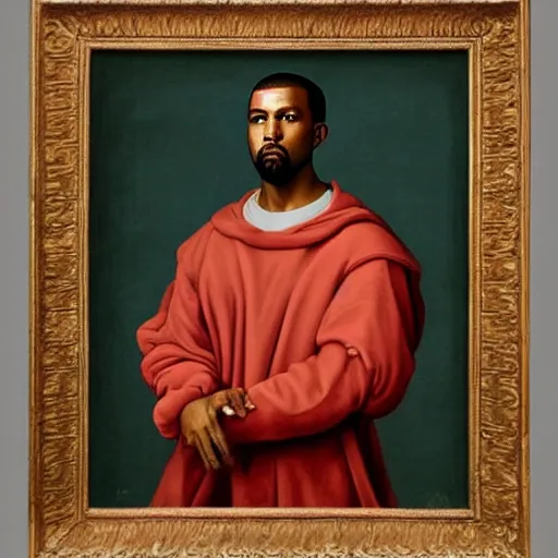 Image similar to A Renaissance portrait painting of Kanye West