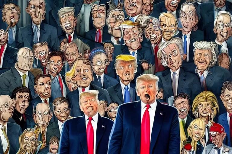 Prompt: donald trump in the white house, wimmelbilder, puzzle, where's waldo