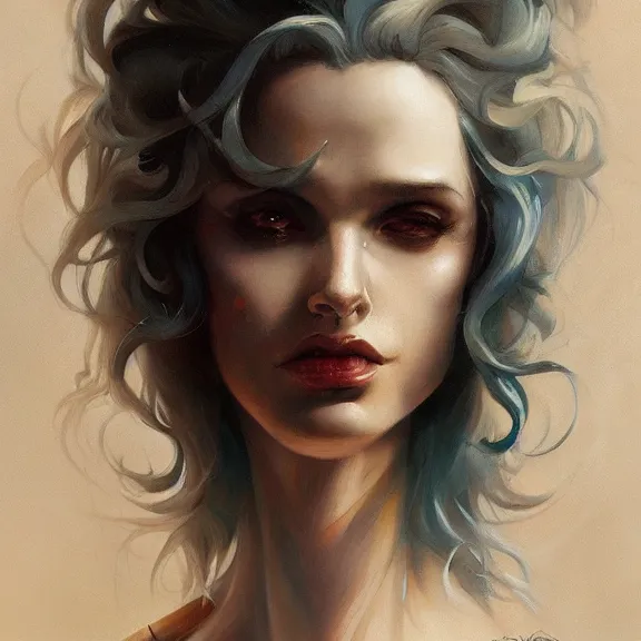 Image similar to a highly detailed portrait in the style of peter mohrbacher and in the style of boris vallejo.