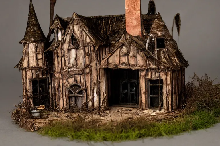 Image similar to photograph of a calico critter miniature toy haunted house