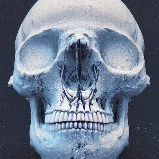 Image similar to portrait_of_a_melting_skull._intricate_abstract._intricate_artwork._by_Tooth_Wu_wlop_beeple_dan_mumford._octane_render_trending_on_artstat