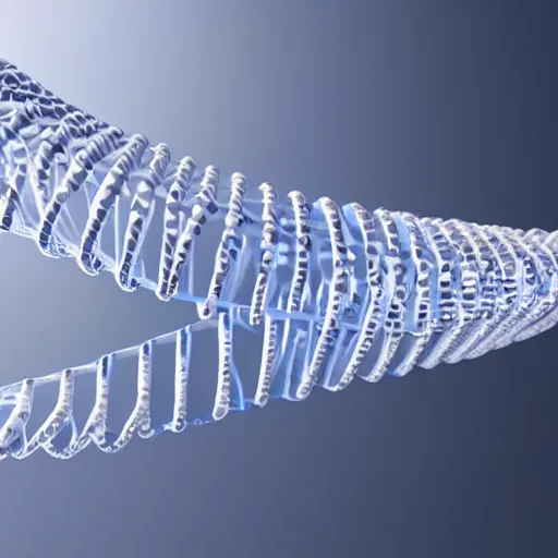 Prompt: model of DNA helix, blue and grey, studio light, octane render, soft filter