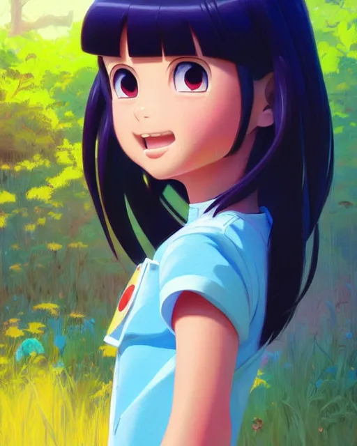 Image similar to real girl dora the explorer wearing her cloth made from leather, fine detail!! anime!! realistic shaded lighting!!, kim hyun joo, digital painting by ilya kuvshinov, magali villeneuve, artgerm, jeremy lipkin and michael garmash and rob rey