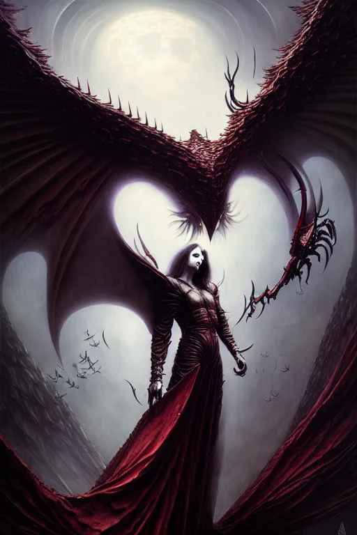 Prompt: vampire with many wings by anna podedworna, ayami kojima, greg rutkowski, giger, maxim verehin