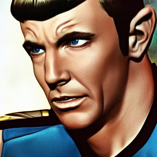 Prompt: photograph of captain j. kirk from star trek screaming in terror. sharp photograph, sharp focus, highly detailed,, detailed face!!, ultra realism, dramatic lighting, zeiss lens, canon eos, detailed skin, dynamic pose, 8 k resolution, hyperrealism, portrait photography, art by artgerm and greg rutkowski and alphonse mucha