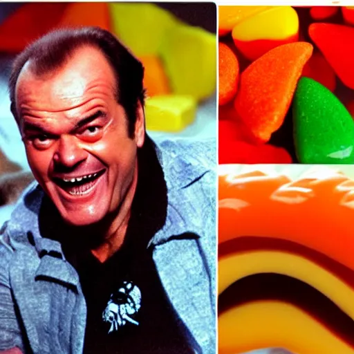 Prompt: jack nicholson really loves candy corn