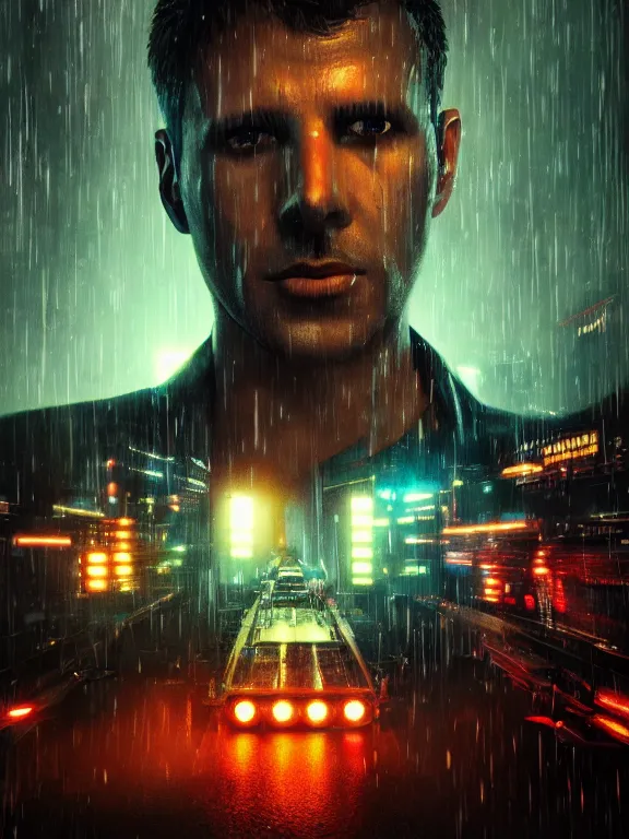 Prompt: portrait art of blade runner 8k ultra realistic, detailed,intricate, full of colour, cinematic lighting, trending on artstation, 4k, hyperrealistic, focused, extreme details,unreal engine 5, cinematic, masterpiece