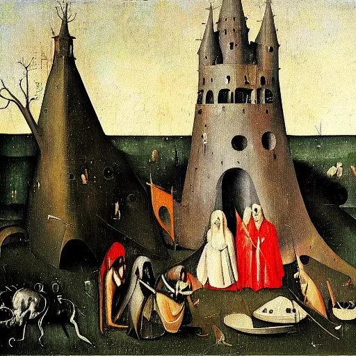 Prompt: oil painting by hieronymous bosch of the spirit of'7 6