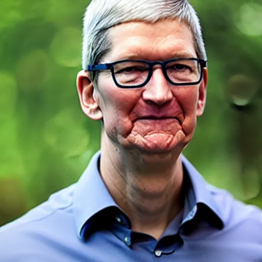 Image similar to tim cook as a cult leader