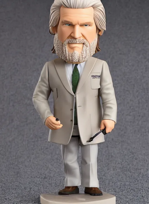 Prompt: jeff bridges, a nendoroid of jeff bridges figurine, bathrobe, the big lebowski, realistic face, detailed product photo