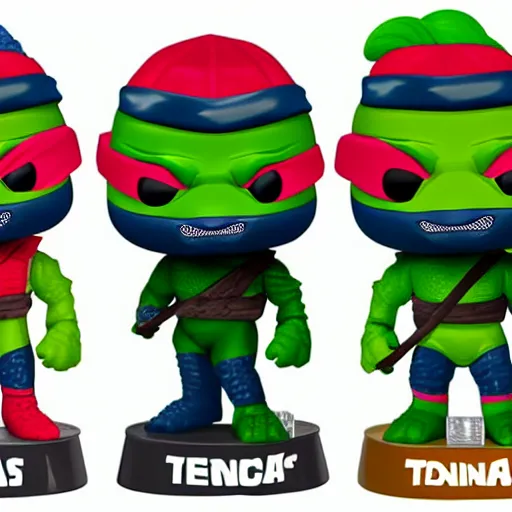 Image similar to 3 cute tmnt funko pop