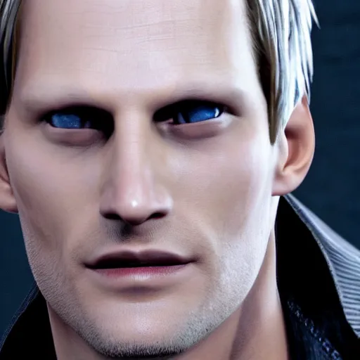 Prompt: Alexander Skarsgard as a character in Devil May Cry