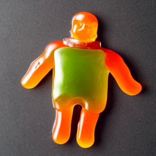 Image similar to Haribo Gummy Danny Devito made of gummy