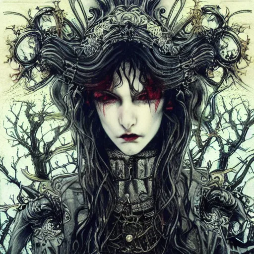 Prompt: Bloody Tears - award winning art by Ayami Kojima, highly detailed, Victorian gothic.