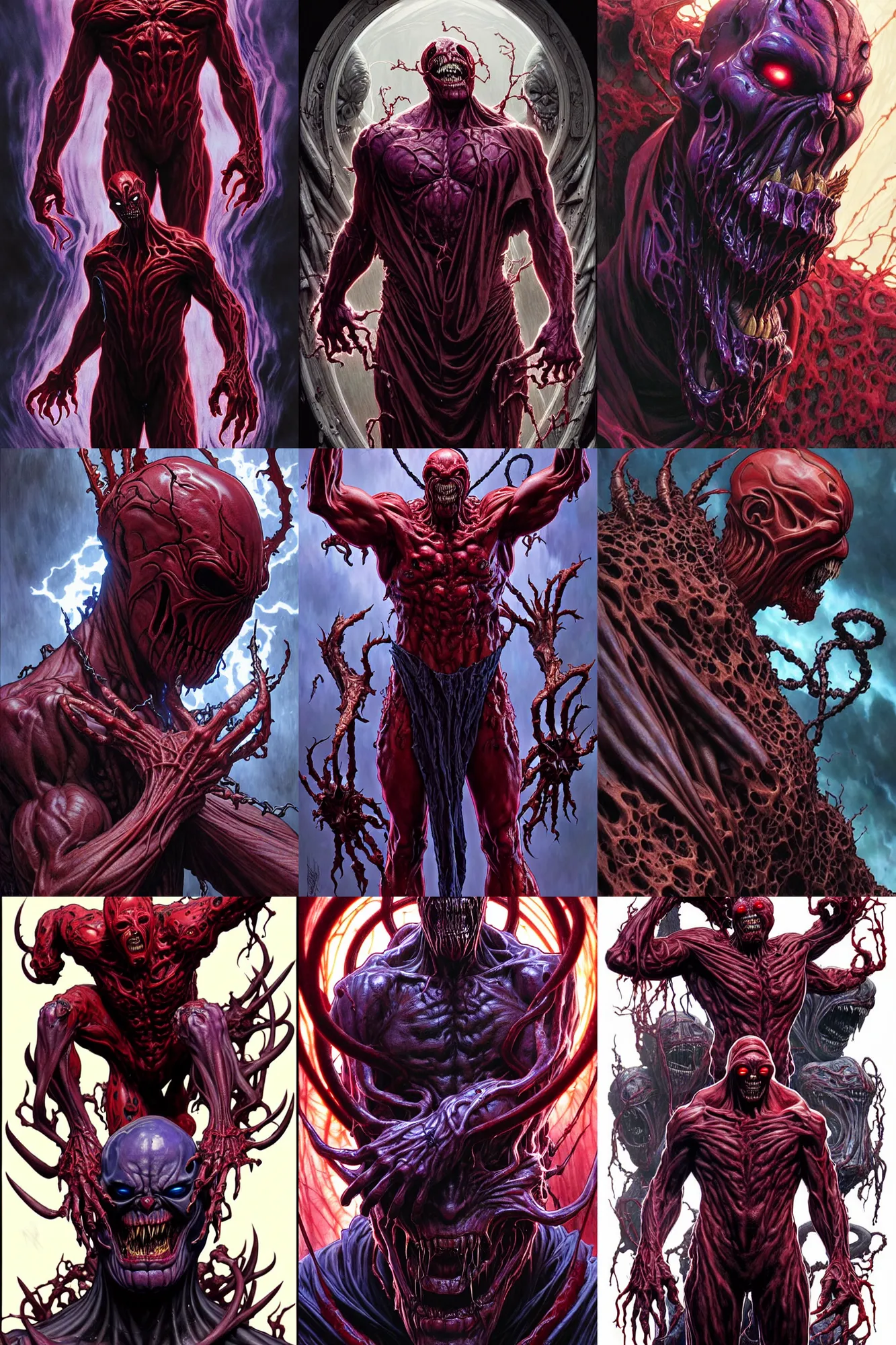 Prompt: the platonic ideal of cletus kasady carnage thanos wild hunt dementor, detailed, intricate, hyperrealism, intense, scary art by brock hofer and artgerm and greg rutkowski and alphonse mucha
