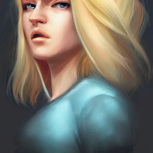 Prompt: a digital painting of a woman with blonde hair, a character portrait by Magali Villeneuve and Steve Argyle,artstation contest winner, fantasy art,digital painting, artstation h,8k,detailed,intricate,beautiful,pretty,masterpiece,sharp,focus,