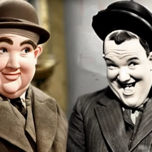 Prompt: both oliver hardy and stan laurel in game of thrones