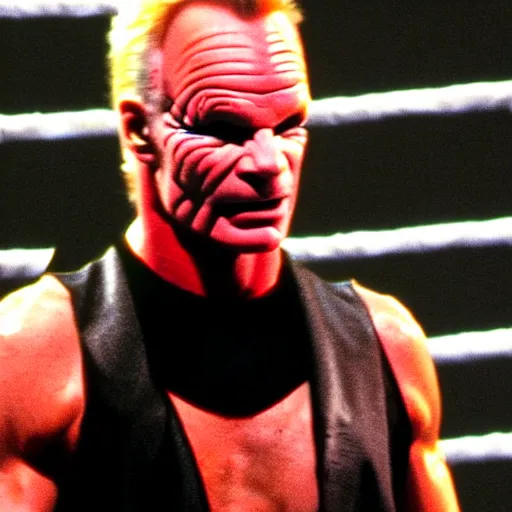 Image similar to nwo wrestler sting coming out into the ring from the entrance photo realistic high quality photo