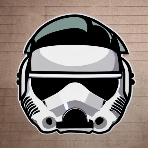 Image similar to svg sticker of a Pop-Wonder Storm-Trooper-Mandolorian-Helmet-Head-Hero-Villain at a rave, spinning records, giant headphones rocking out, wearing headphones, huge speakers, dancing, rave, DJ, spinning records, digital art, amazing composition, rule-of-thirds, award-winning, trending on artstation, featured on deviantart