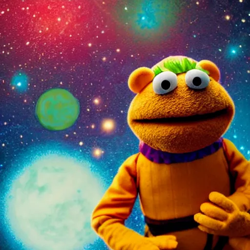 Prompt: Liminal space in outer space, muppet