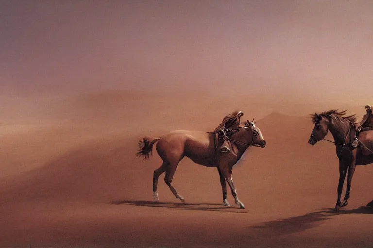 Prompt: algerian fantazia horse show in mars, by beksinski, and bosch, artstation cgsociety