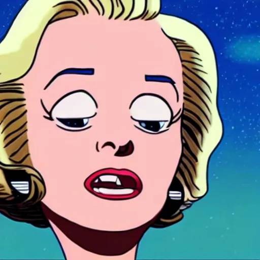 Prompt: “A film still of Marlyn Monroe in Rick and Morty (2013), directed by Luc Besson” 4k