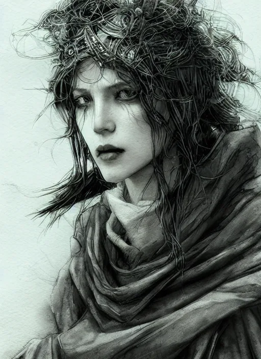Prompt: portrait, female anthropomorphic cardinal druid, watercolor, dramatic lighting, cinematic, establishing shot, extremely high detail, foto realistic, cinematic lighting, pen and ink, intricate line drawings, by Yoshitaka Amano, Ruan Jia, Kentaro Miura, Artgerm, post processed, concept art, artstation, matte painting, style by eddie mendoza, raphael lacoste, alex ross
