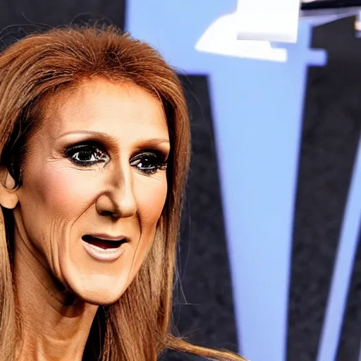 Image similar to celine dion angry at kitten in hot tub lot