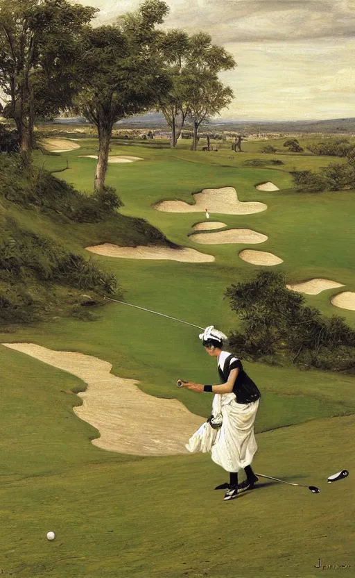 Image similar to morning golf by james jacques joseph tissot