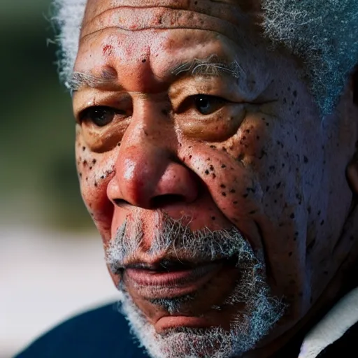 Prompt: a cinematic still of Morgan Freeman as a Japanese Samurai, portrait, shallow depth of field, close up