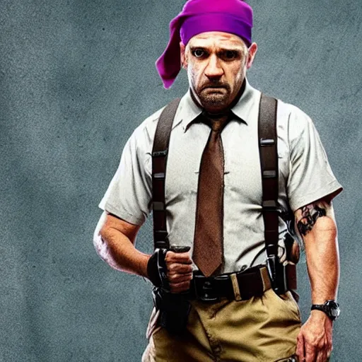 Prompt: prison mike looking tough, movie still