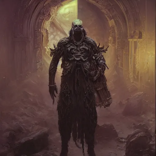 Prompt: The Void Cultist, candid , fantasy character portrait by Donato Giancola, Craig Mullins + dim volumetric lighting, 8k octane beautifully detailed render, post-processing, extremely hyperdetailed, intricate, epic composition, grim yet sparkling atmosphere, cinematic lighting + masterpiece, trending on artstation