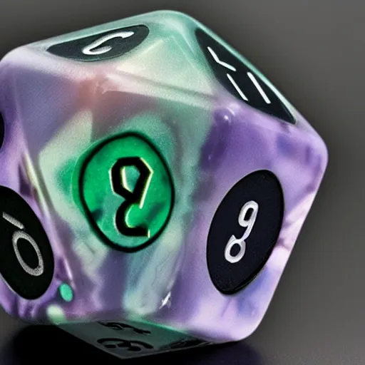 Image similar to d 2 0 dice with nebula inside, realistic photography, high detailed